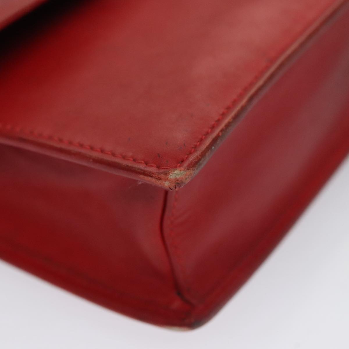 CELINE Mini Hand Bag Leather Red Auth 103334