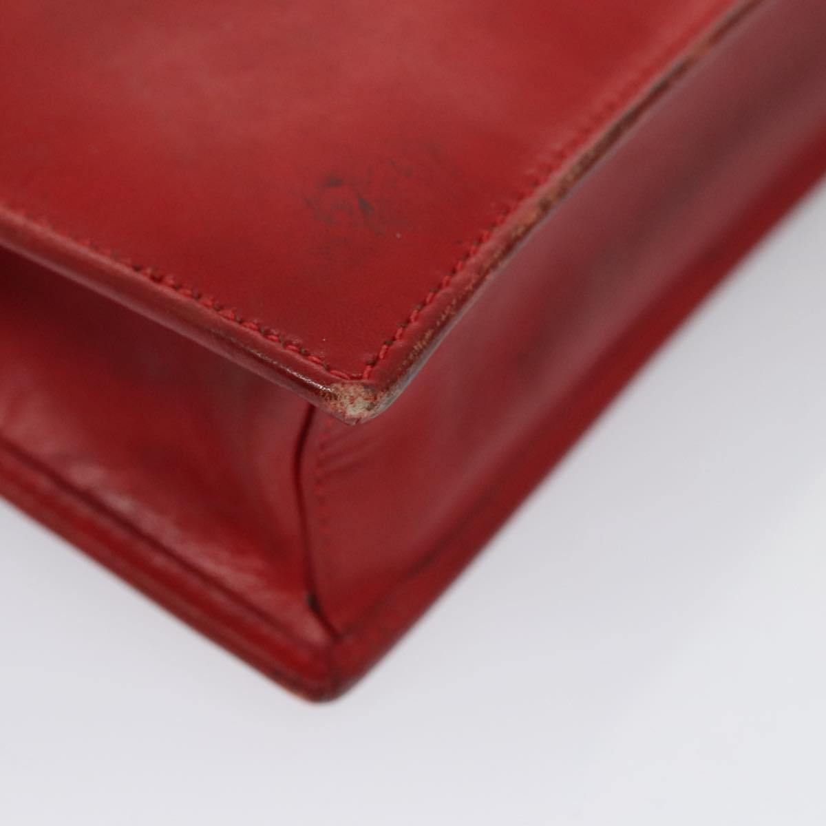 CELINE Mini Hand Bag Leather Red Auth 103334