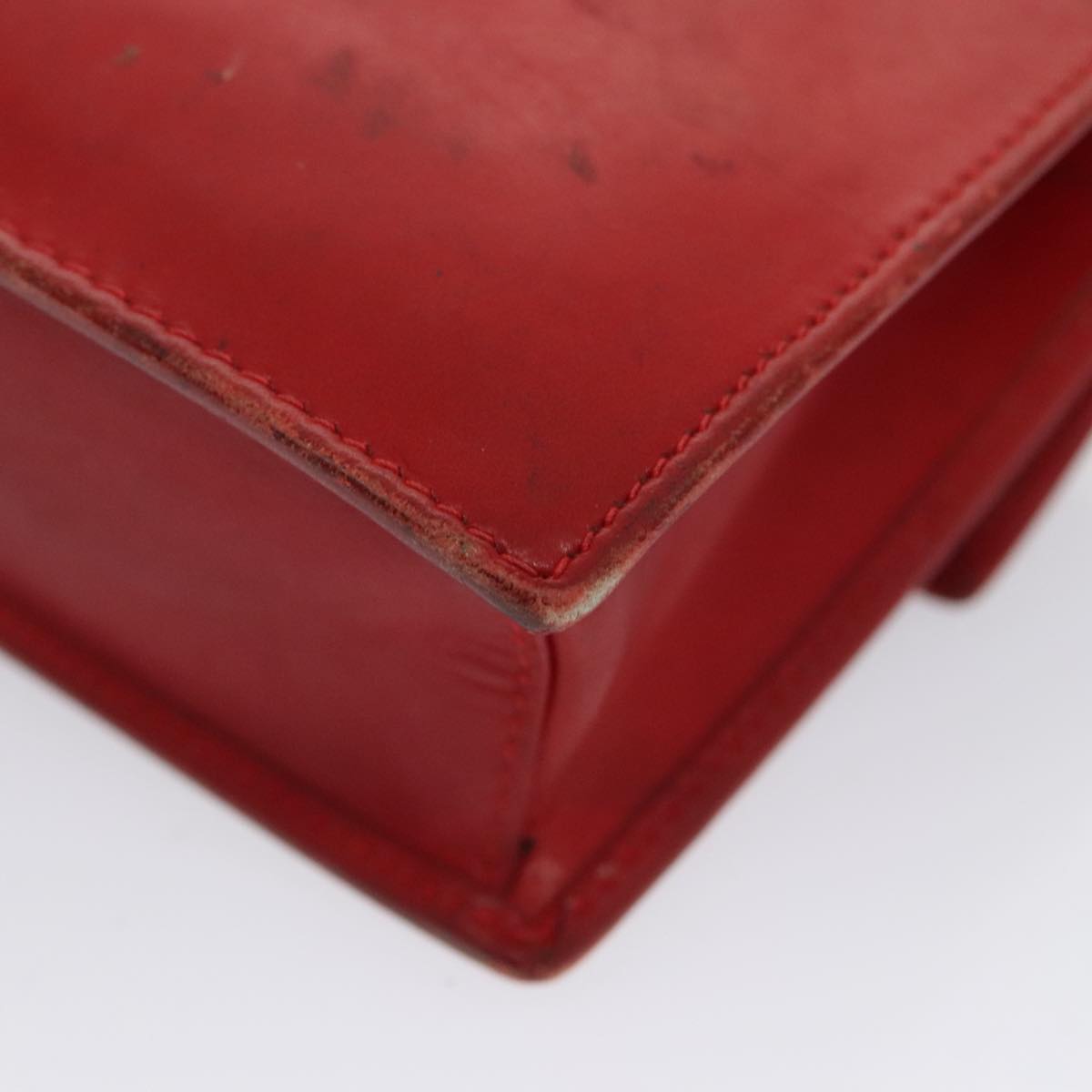 CELINE Mini Hand Bag Leather Red Auth 103334