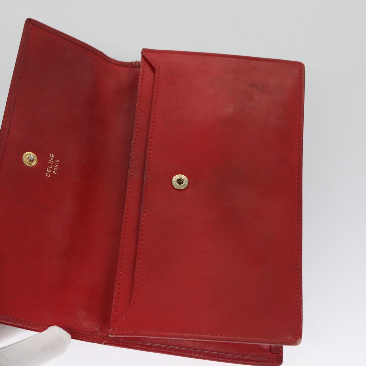 CELINE Mini Hand Bag Leather Red Auth 103334