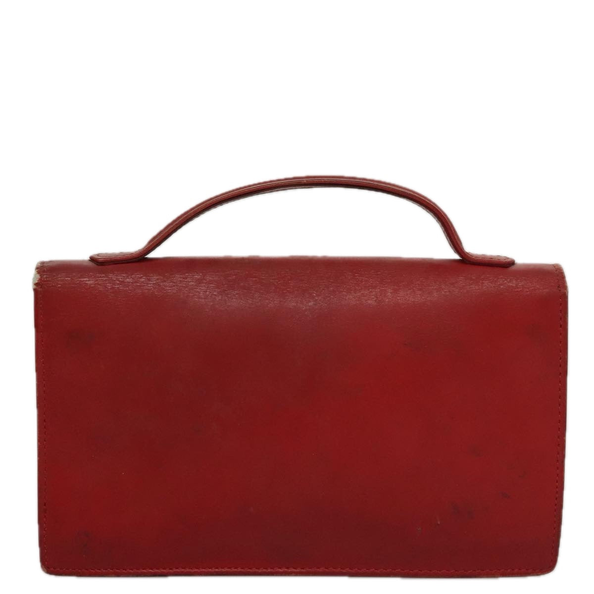 CELINE Mini Hand Bag Leather Red Auth 103334