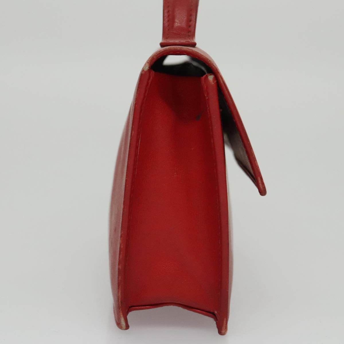 CELINE Mini Hand Bag Leather Red Auth 103334