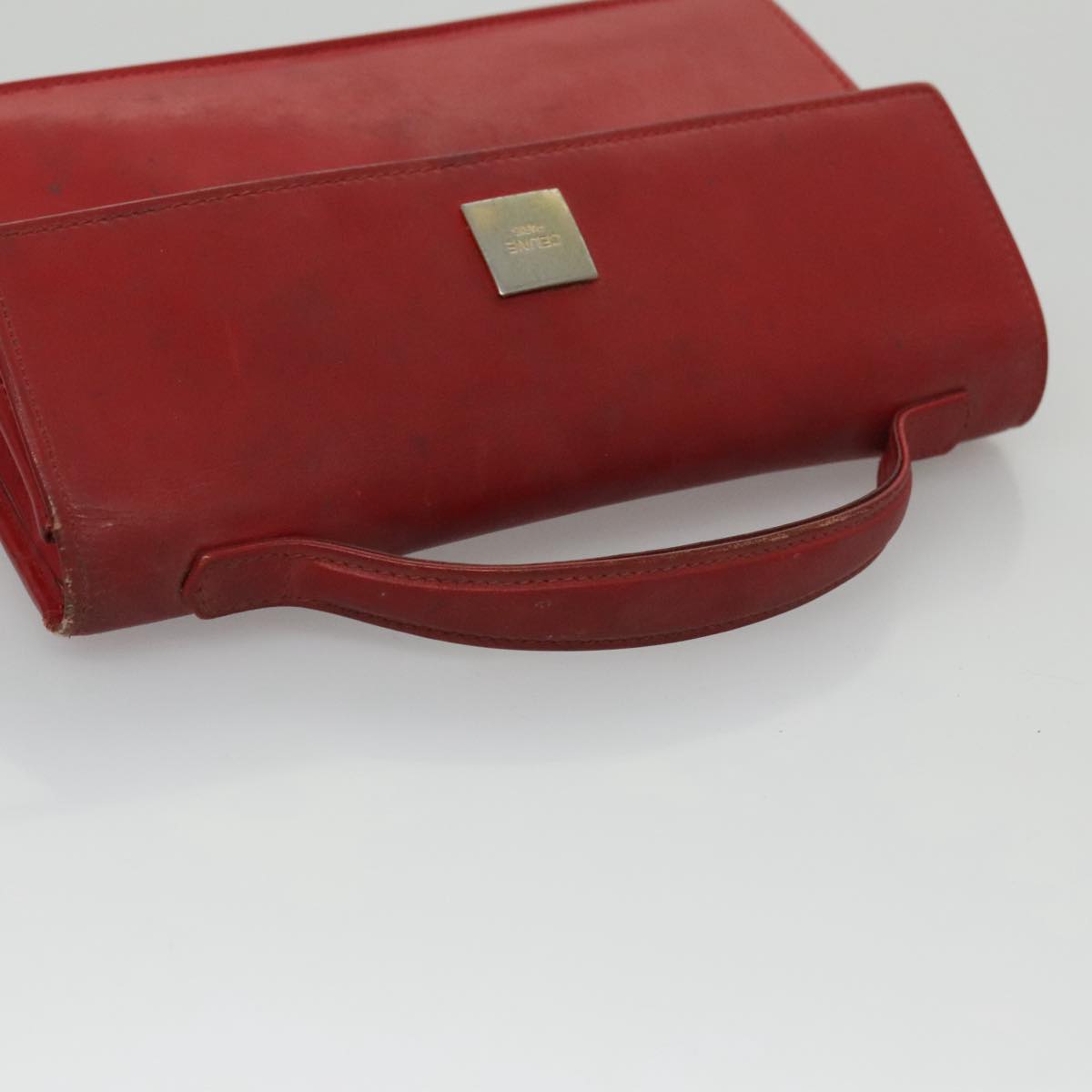 CELINE Mini Hand Bag Leather Red Auth 103334