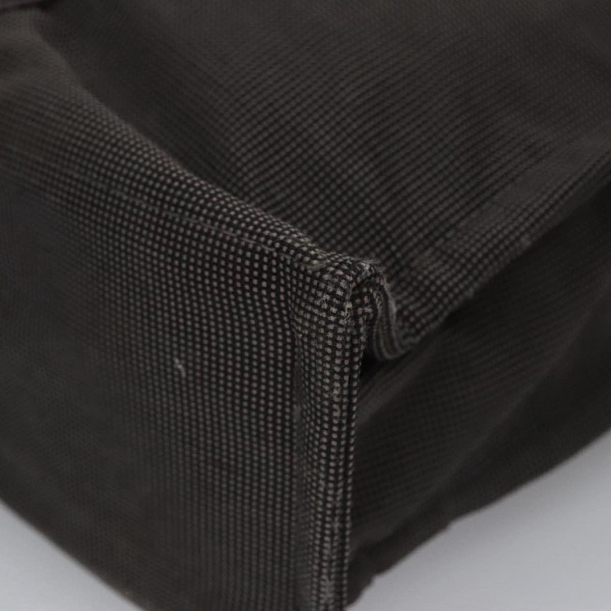 HERMES Her Line MM Hand Bag Canvas Gray Silver Auth 103414