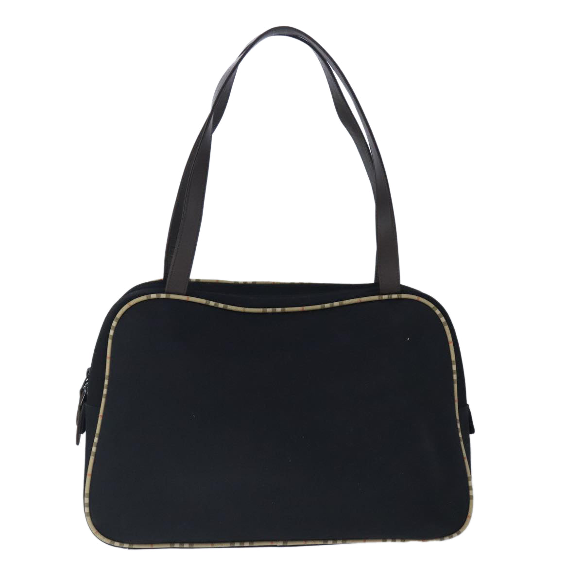 Burberrys Hand Bag Canvas Black Auth 103455