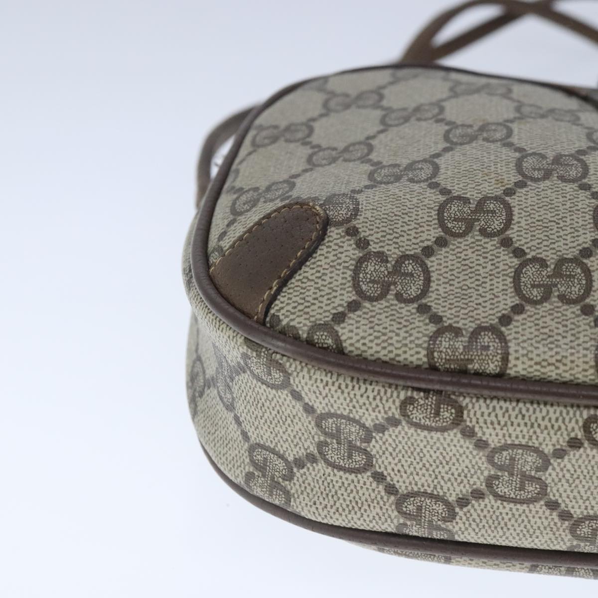 GUCCI GG Supreme Web Sherry Line Shoulder Bag PVC Beige 89 02 066 Auth 103458