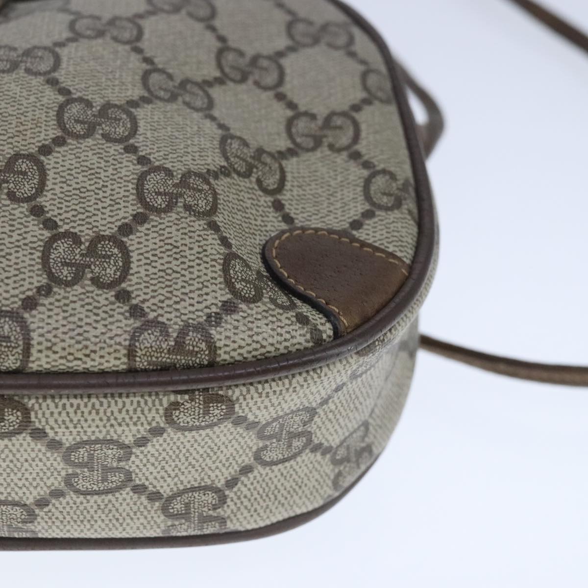 GUCCI GG Supreme Web Sherry Line Shoulder Bag PVC Beige 89 02 066 Auth 103458