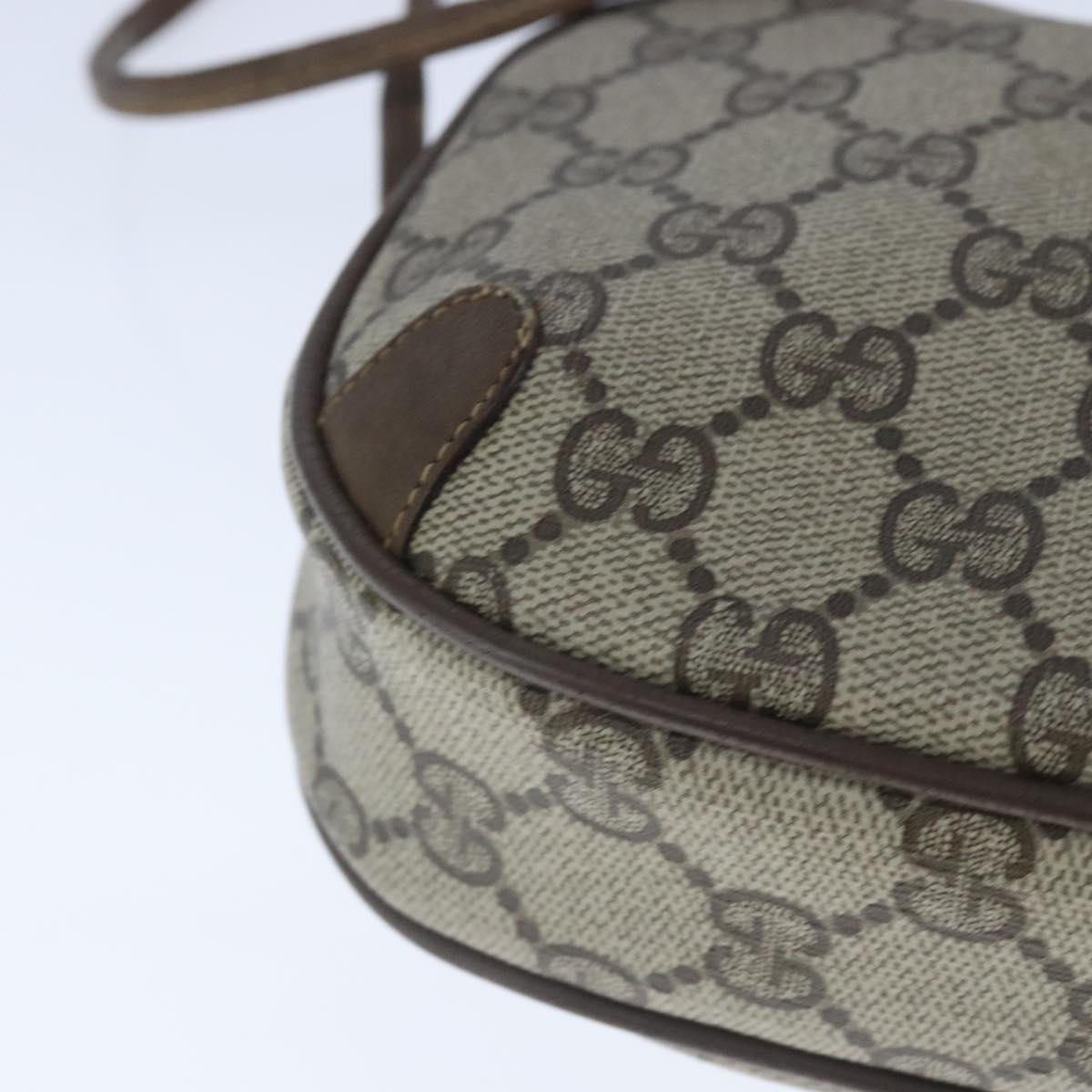 GUCCI GG Supreme Web Sherry Line Shoulder Bag PVC Beige 89 02 066 Auth 103458