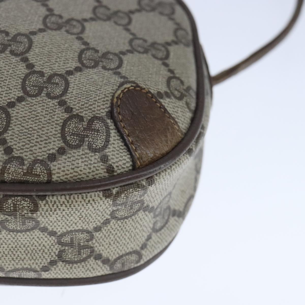 GUCCI GG Supreme Web Sherry Line Shoulder Bag PVC Beige 89 02 066 Auth 103458