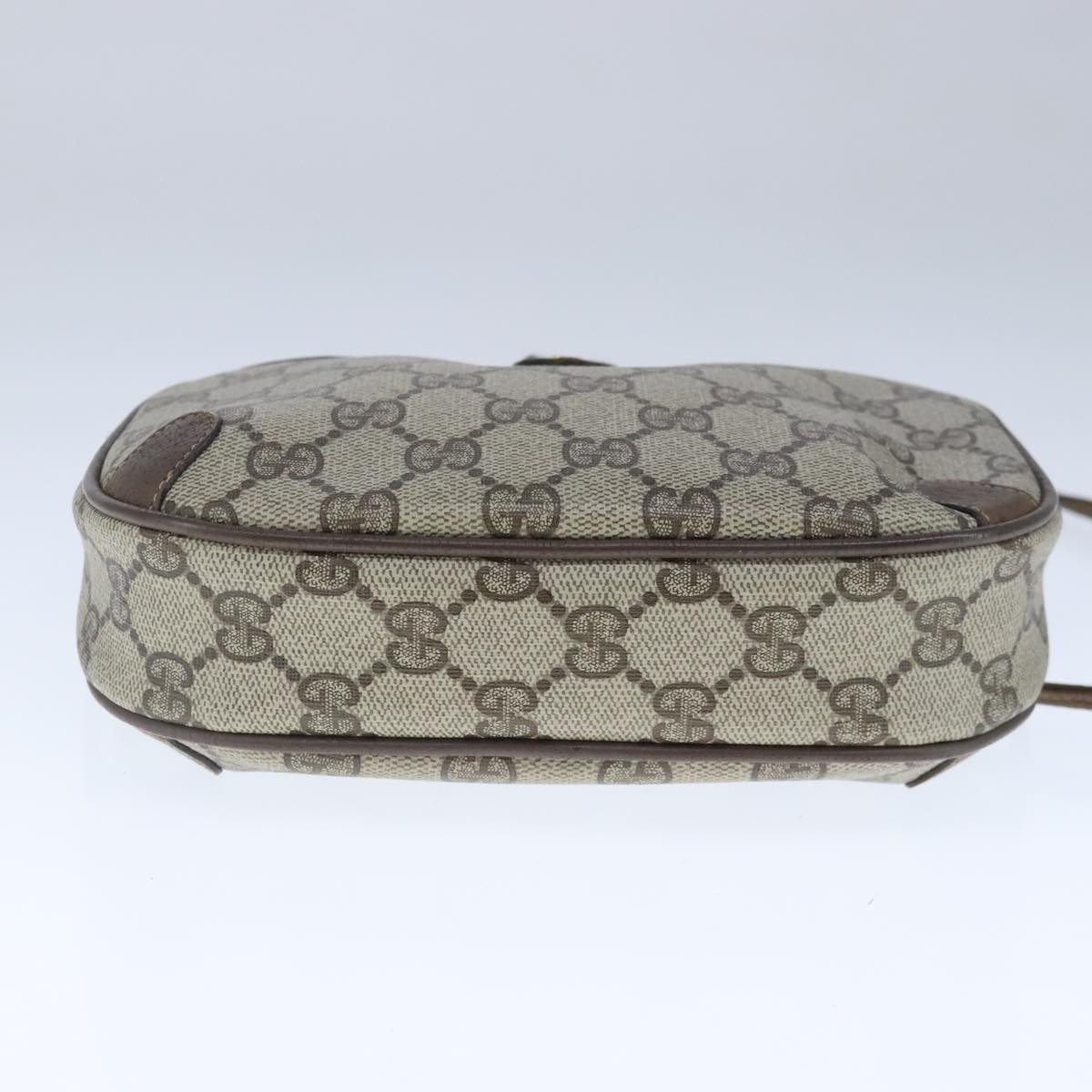 GUCCI GG Supreme Web Sherry Line Shoulder Bag PVC Beige 89 02 066 Auth 103458