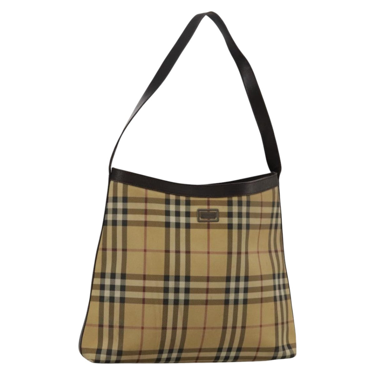 BURBERRY Nova Check Shoulder Bag Canvas Beige Auth 103462