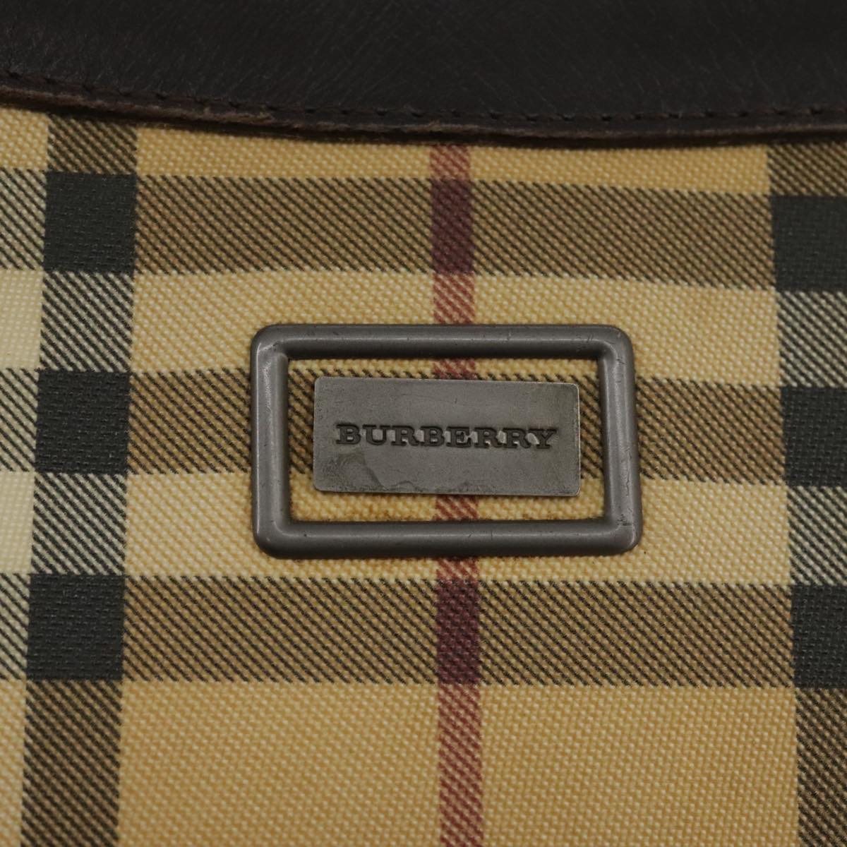 BURBERRY Nova Check Shoulder Bag Canvas Beige Auth 103462