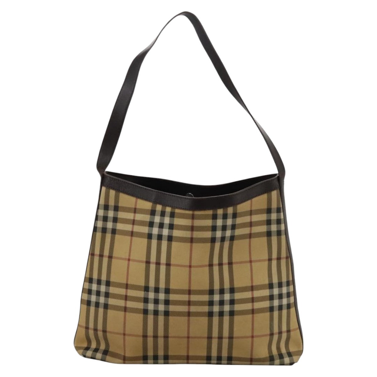 BURBERRY Nova Check Shoulder Bag Canvas Beige Auth 103462