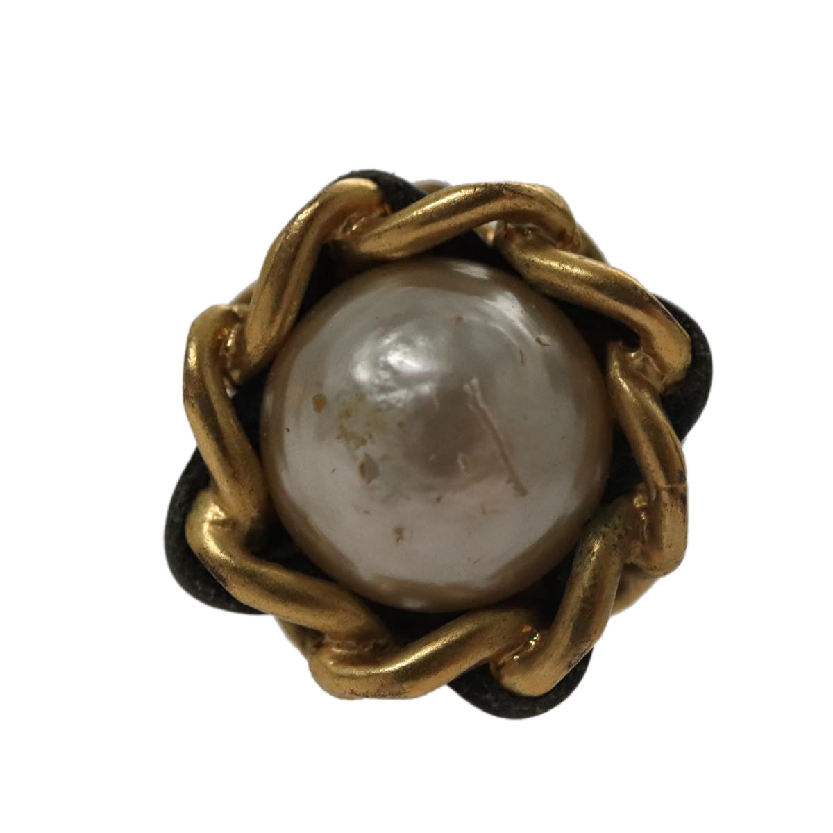 CHANEL Earring metal Gold CC Auth 103474