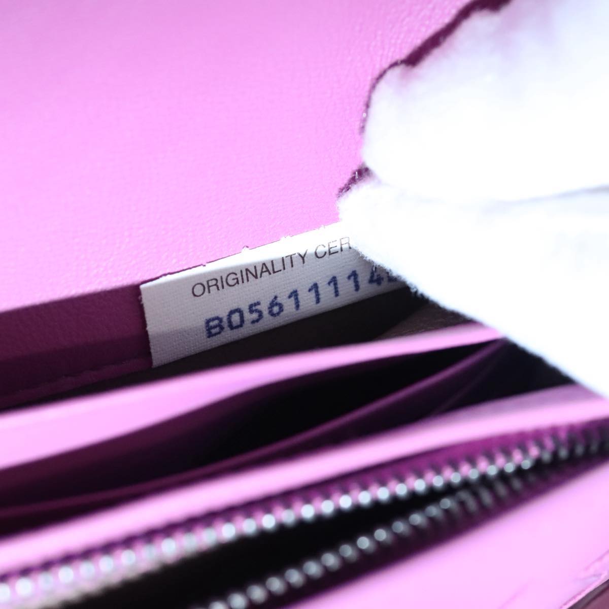 BOTTEGA VENETA INTRECCIATO Long Wallet Leather Purple Auth 103477M