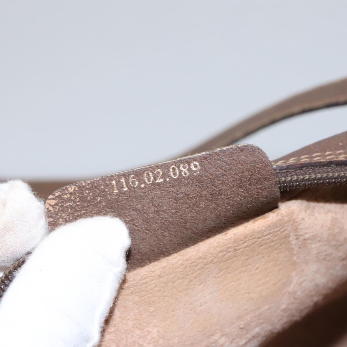 GUCCI GG Supreme Web Sherry Line Shoulder Bag PVC Beige 156 02 089 Auth 103520
