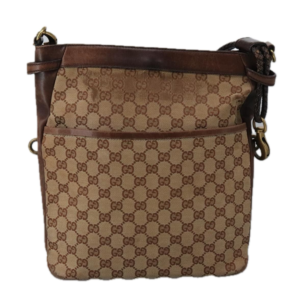 GUCCI GG Canvas Shoulder Bag Beige 109097 Auth 103594