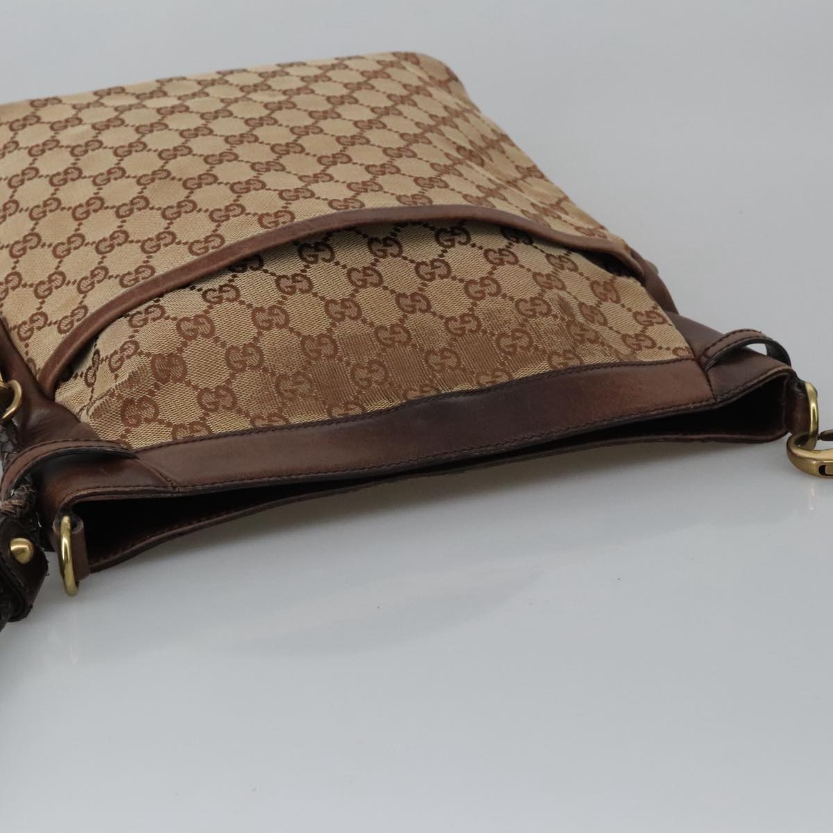 GUCCI GG Canvas Shoulder Bag Beige 109097 Auth 103594