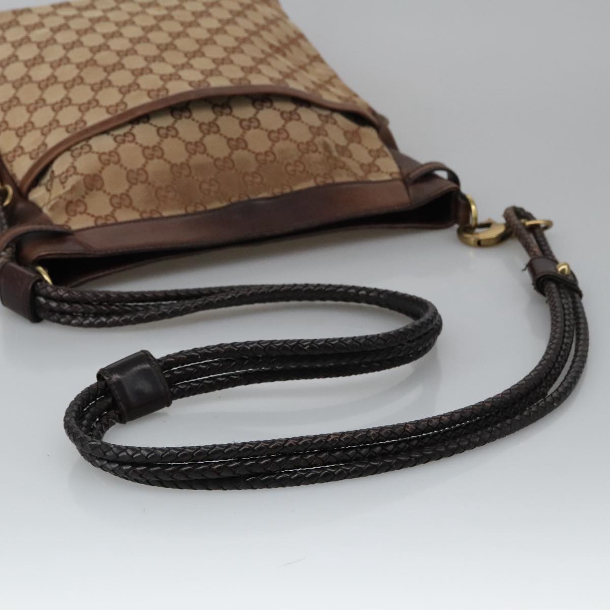 GUCCI GG Canvas Shoulder Bag Beige 109097 Auth 103594