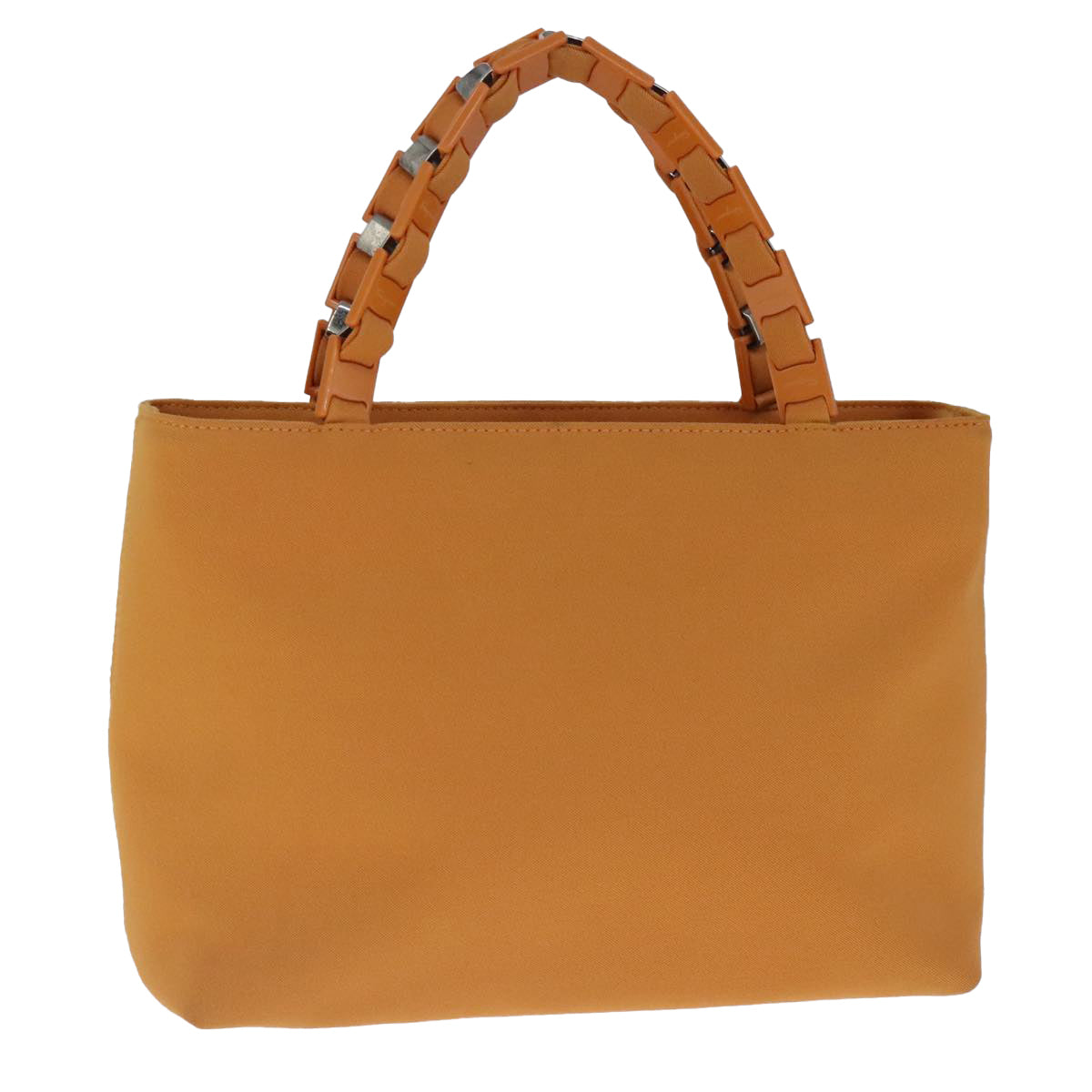 Salvatore Ferragamo Hand Bag Canvas Orange Auth 103650