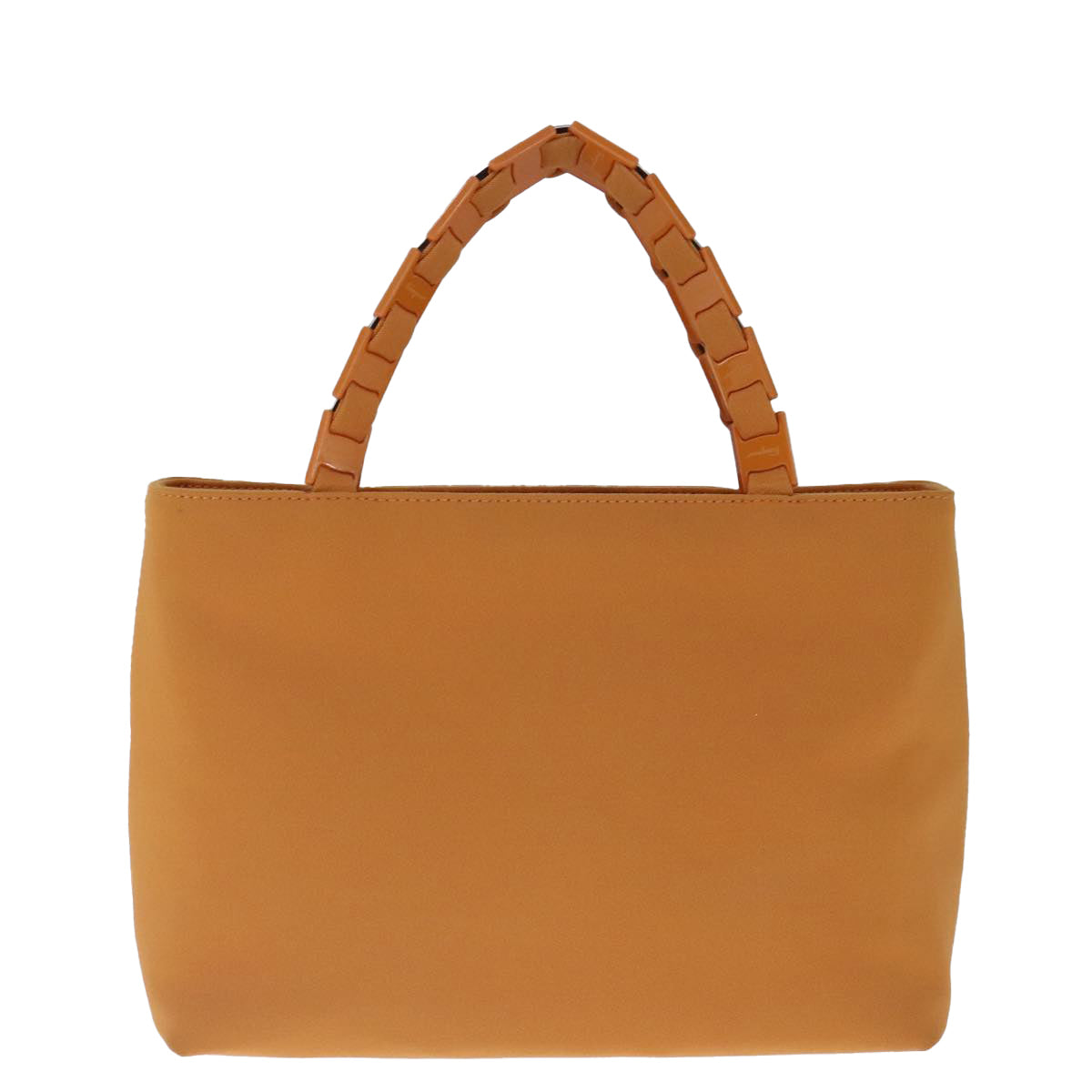 Salvatore Ferragamo Hand Bag Canvas Orange Auth 103650