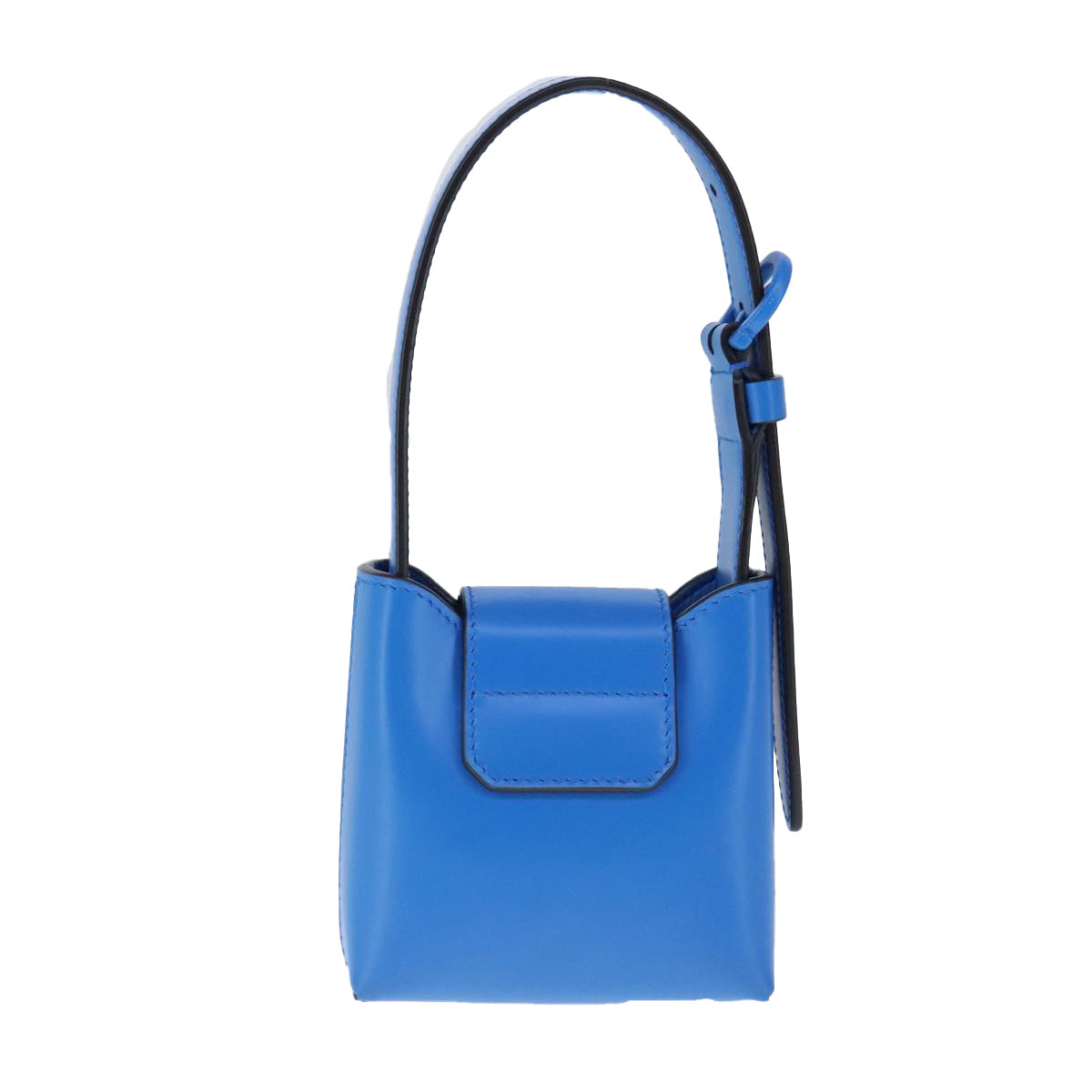 Salvatore Ferragamo Gancini Hand Bag Leather Blue Silver Auth 103652AM