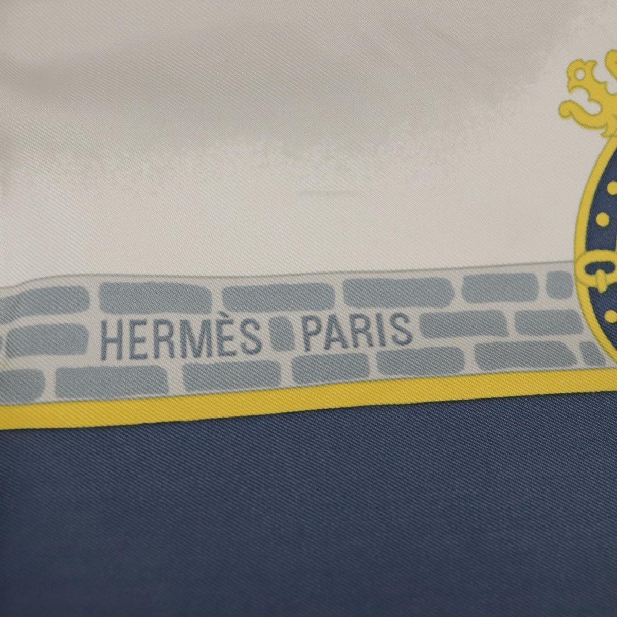 HERMES Carre 90 Scarf Silk ""LES HARAS NATIONAUX"" Blue Auth 103661