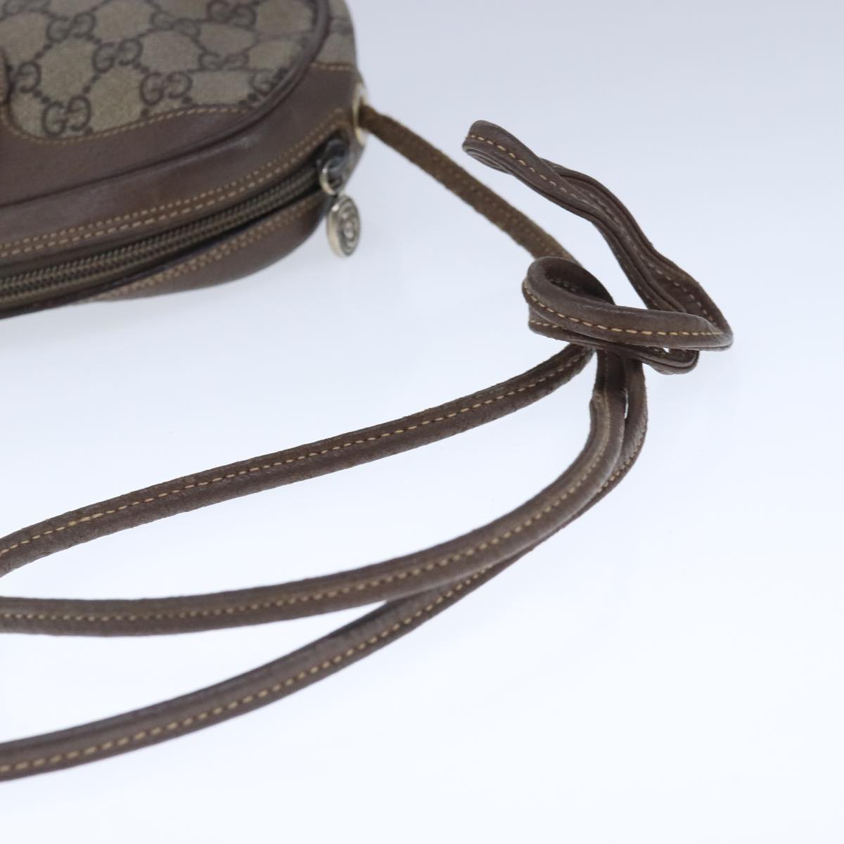 GUCCI GG Supreme Web Sherry Line Shoulder Bag PVC Beige 007 58 6112 Auth 103685