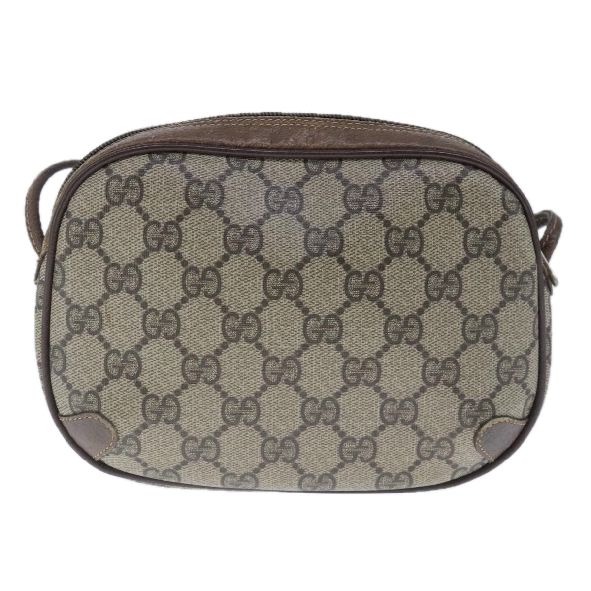 GUCCI GG Supreme Web Sherry Line Shoulder Bag PVC Beige 89 02 066 Auth 103694