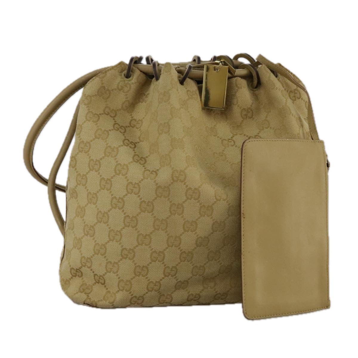 GUCCI GG Canvas Shoulder Bag Beige 90644 Auth 103739