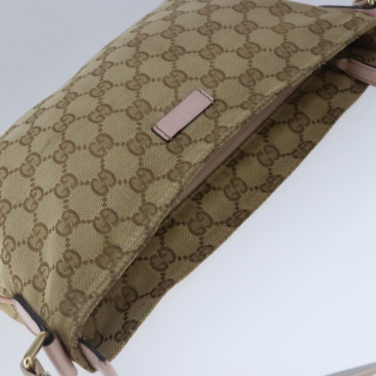 GUCCI GG Canvas Sherry Line Bag Beige Pink Light blue 189749 Auth 103764