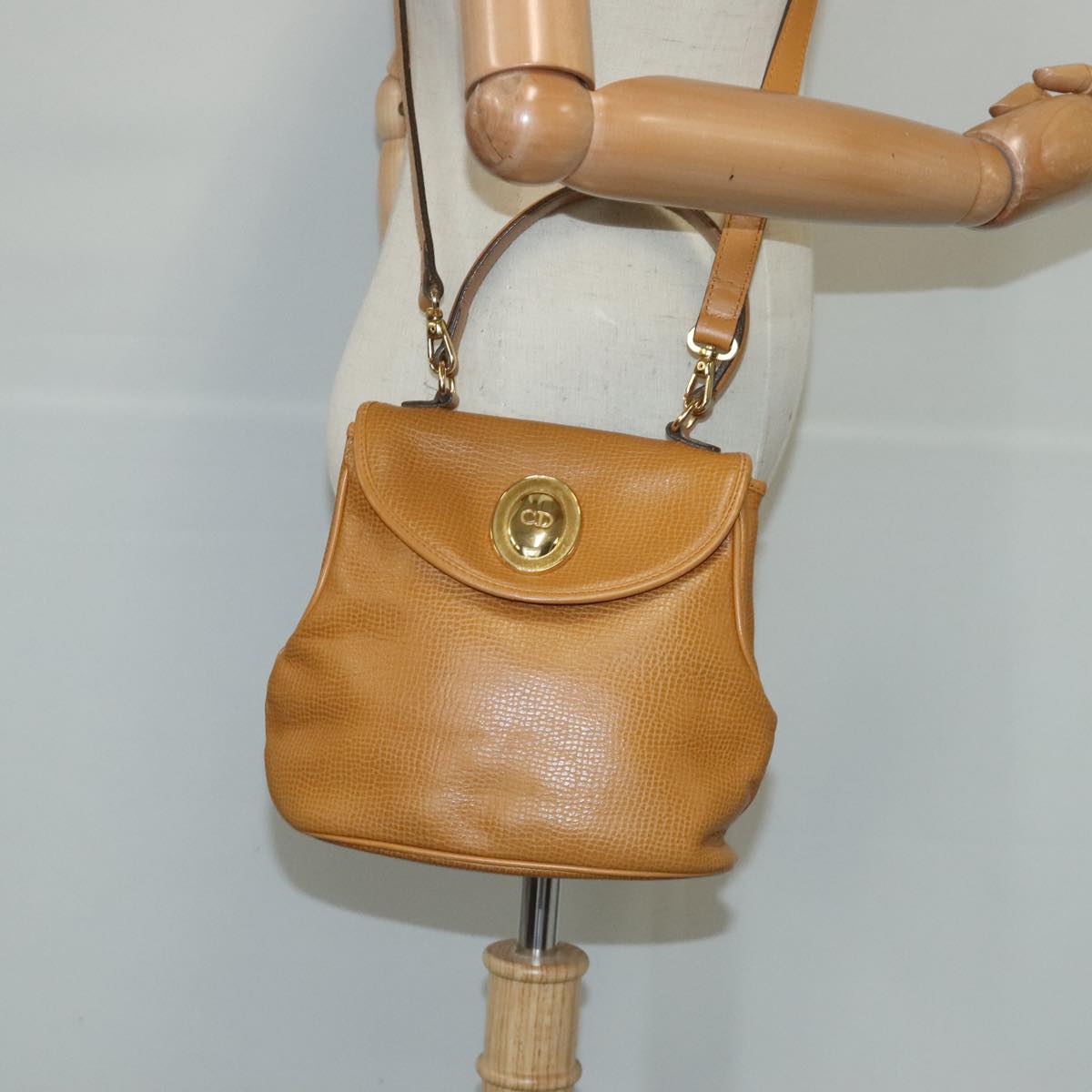 Christian Dior Hand Bag Leather 2way Brown Auth 103766