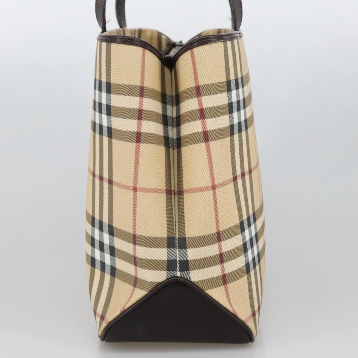 BURBERRY Nova Check Hand Bag PVC Beige Auth 103797