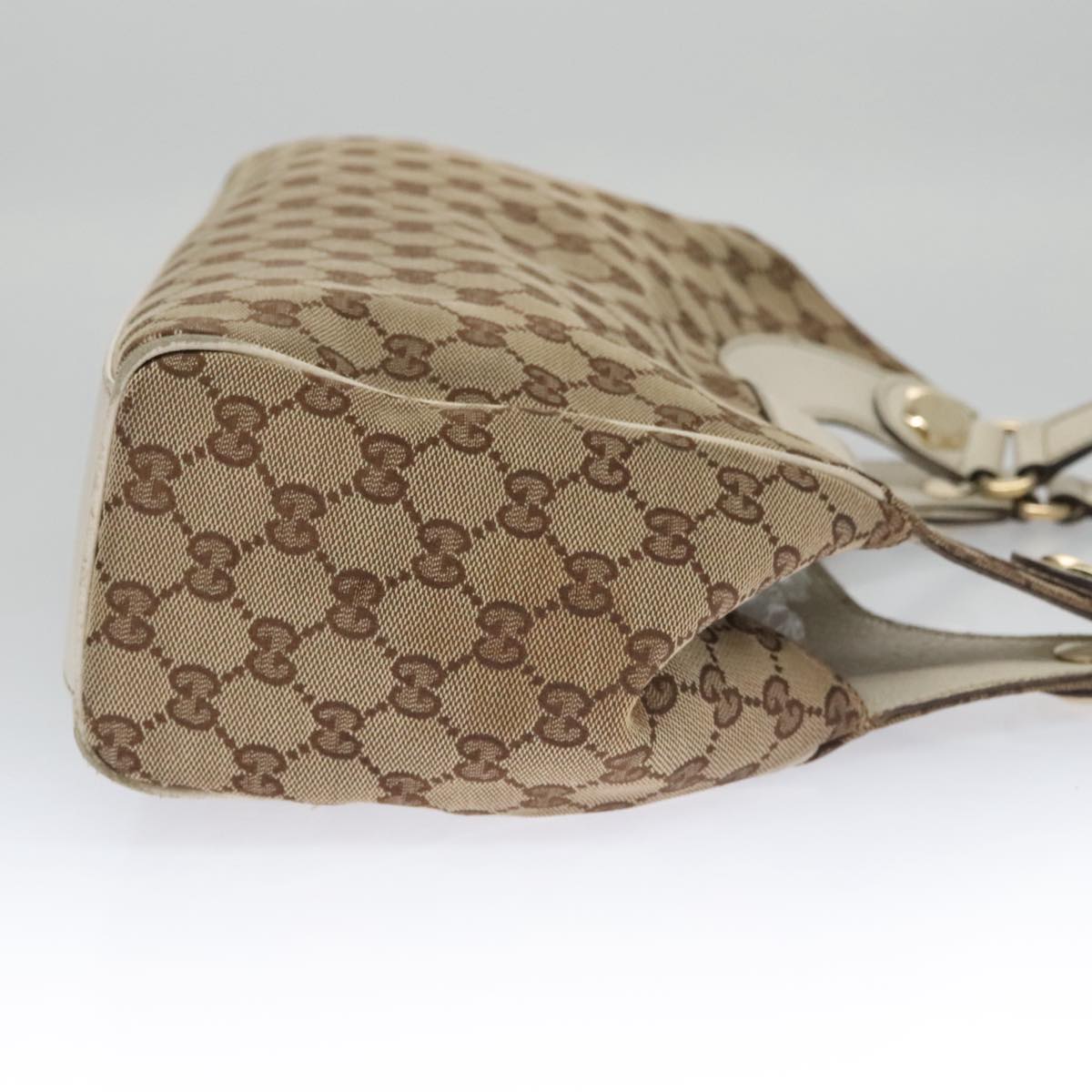 GUCCI GG Canvas Shoulder Bag Beige Gold 154982 Auth 103830