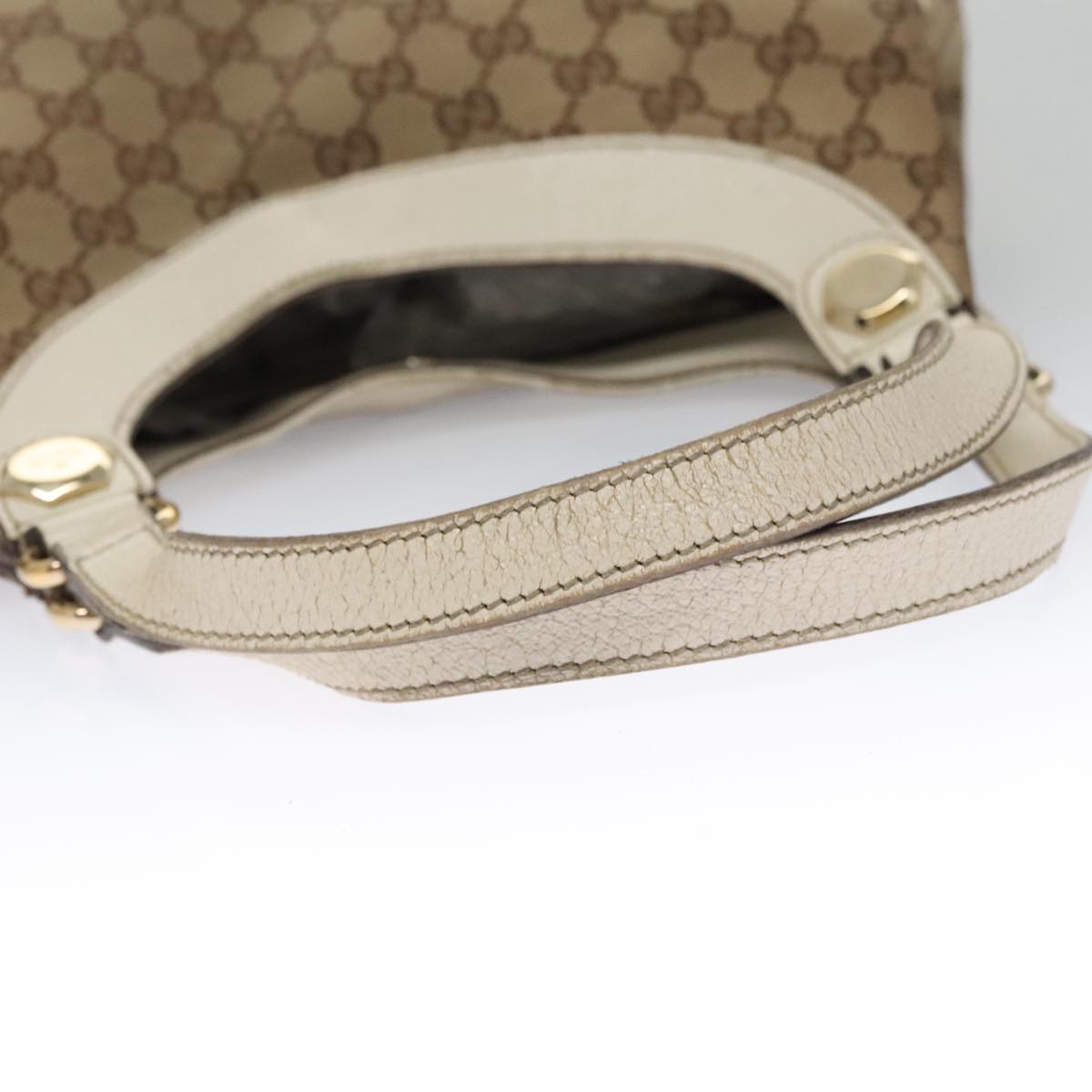 GUCCI GG Canvas Shoulder Bag Beige Gold 154982 Auth 103830