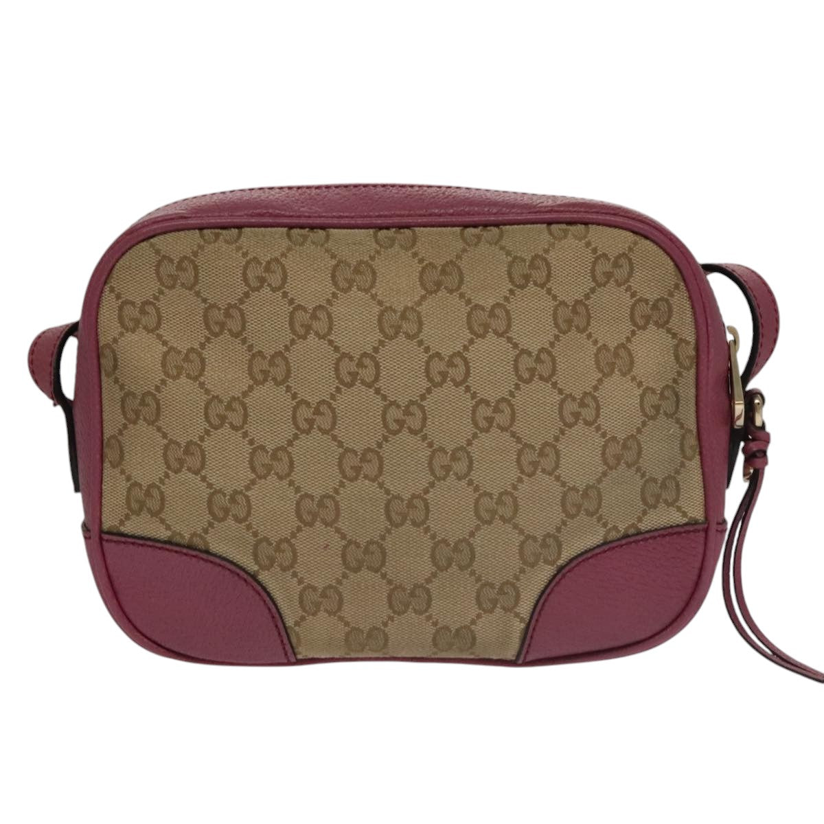 GUCCI GG Canvas Shoulder Bag Beige Pink 387360 Auth 103832