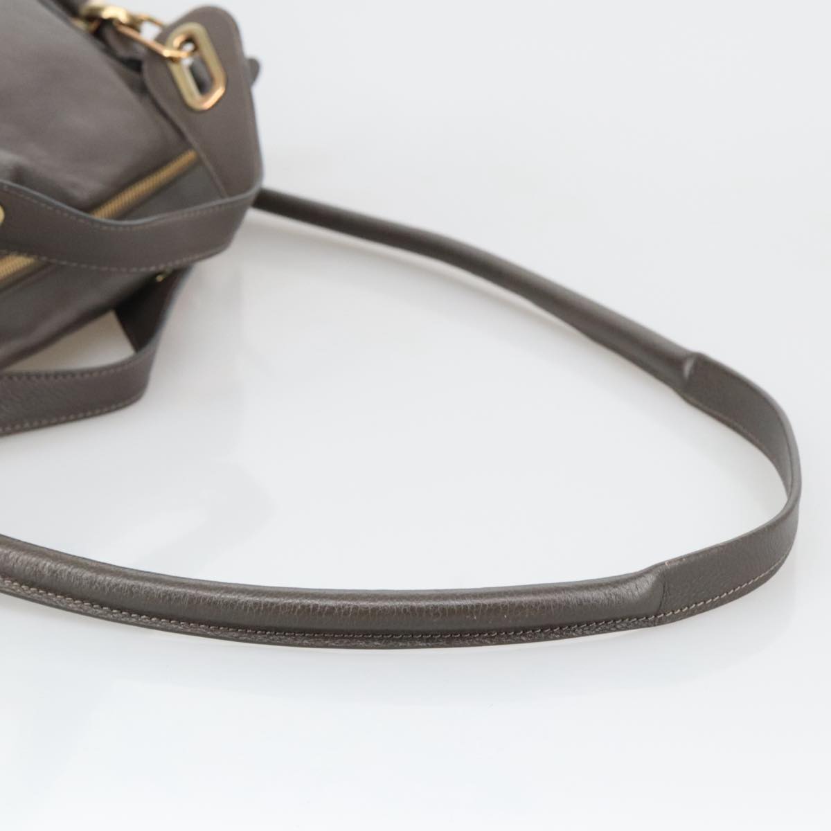 Chloe Paraty Shoulder Bag Leather Brown Gold Auth 103875