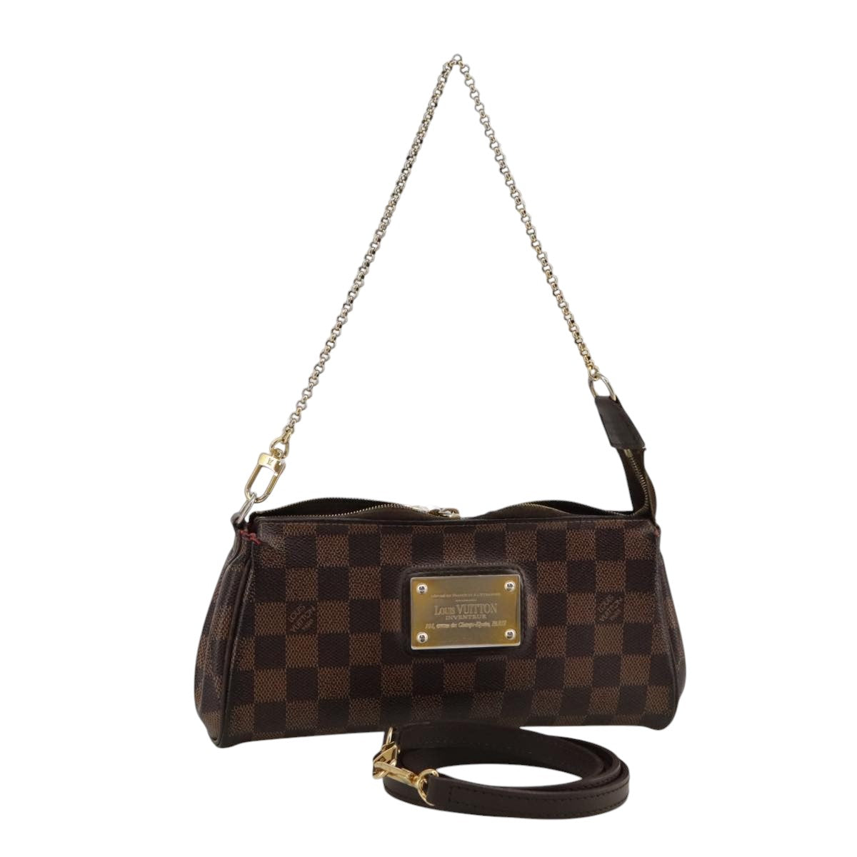 LOUIS VUITTON Damier Ebene Eva Shoulder Bag 2way N55213 LV Auth 103893