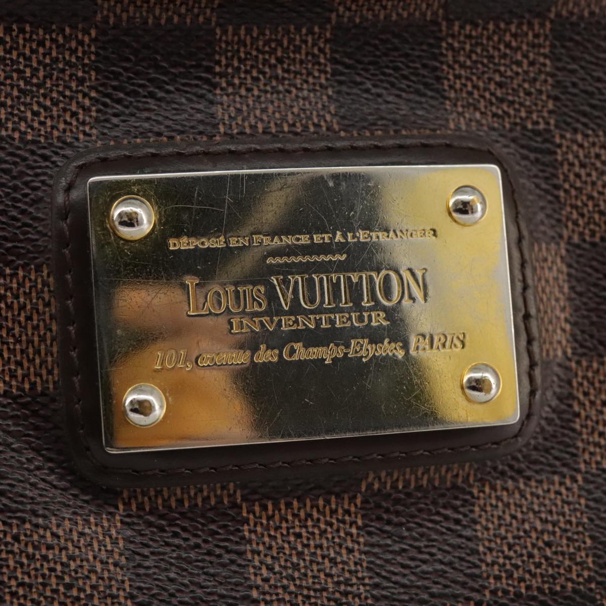 LOUIS VUITTON Damier Ebene Eva Shoulder Bag 2way N55213 LV Auth 103893