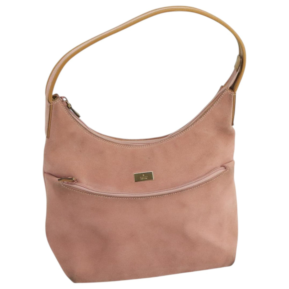 GUCCI Hand Bag Suede Pink Gold 001 3386 1705 Auth 103940