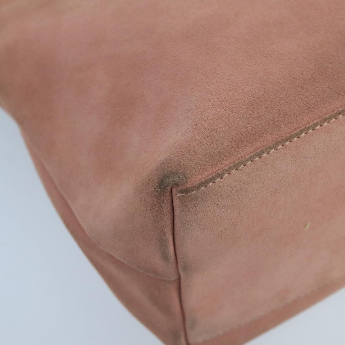 GUCCI Hand Bag Suede Pink Gold 001 3386 1705 Auth 103940