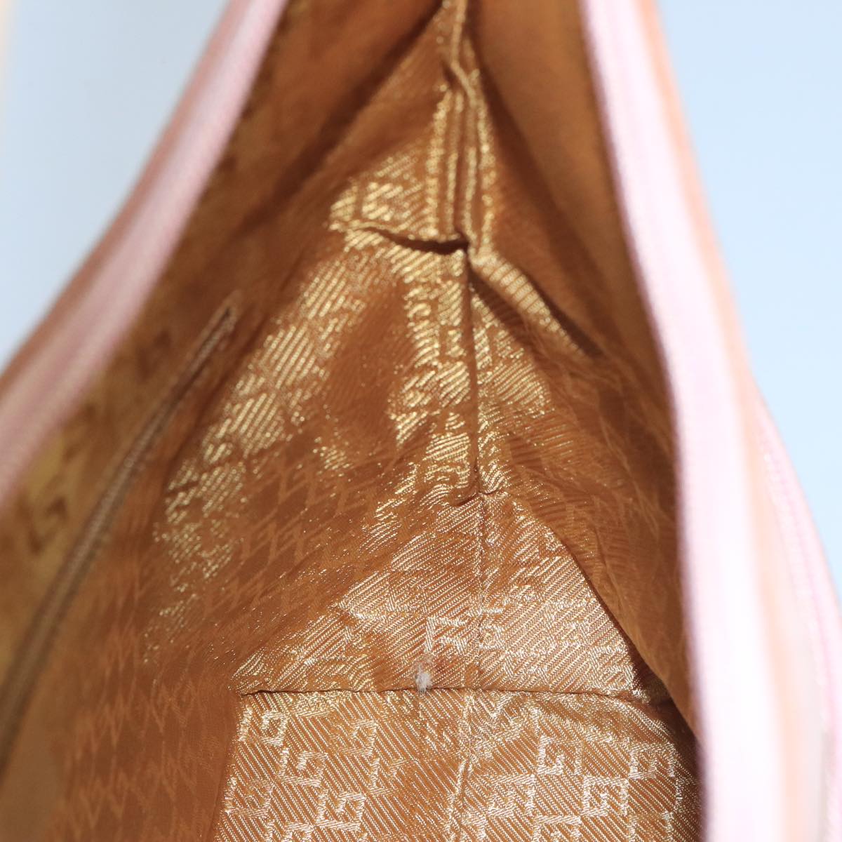GUCCI Hand Bag Suede Pink Gold 001 3386 1705 Auth 103940