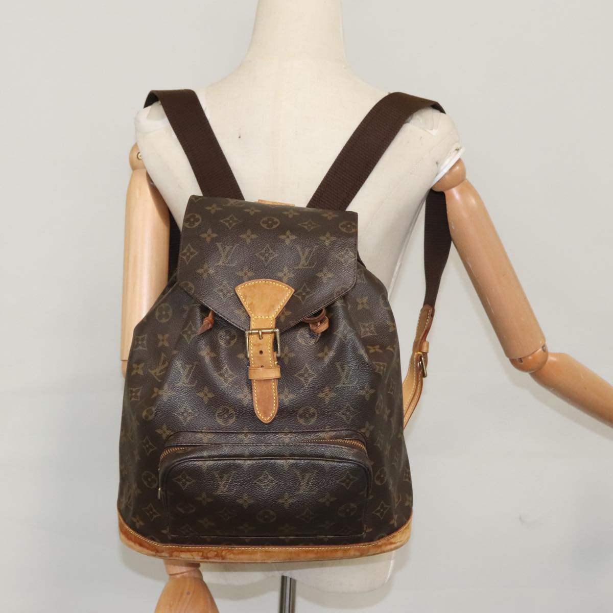 LOUIS VUITTON Monogram Montsouris GM Backpack M51135 LV Auth 103945