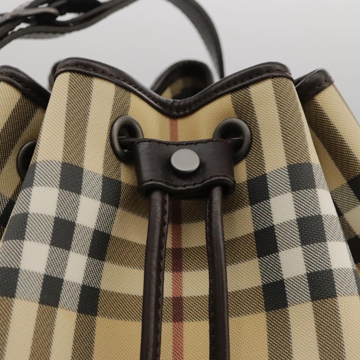 BURBERRY Nova Check Shoulder Bag PVC Beige Auth 103955