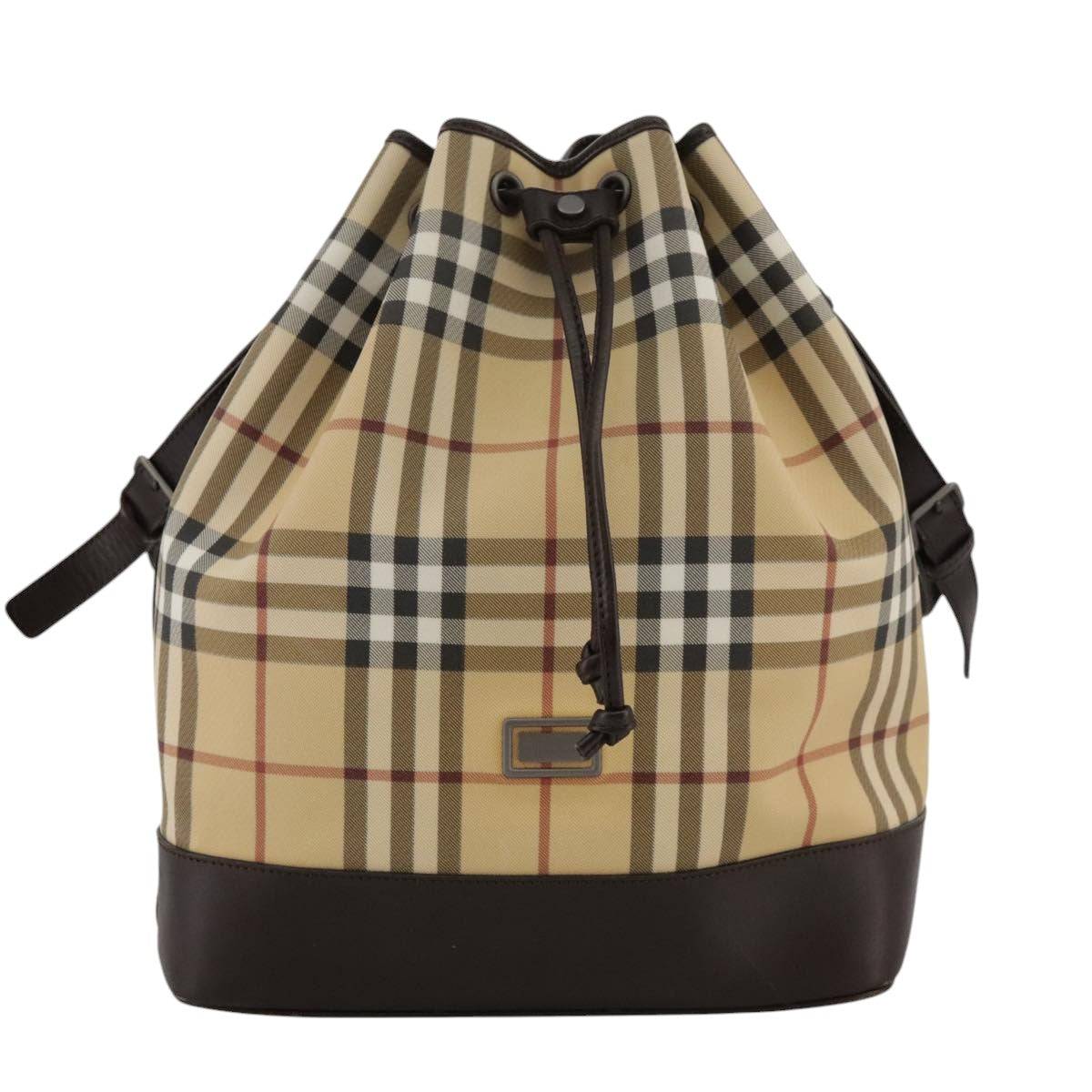 BURBERRY Nova Check Shoulder Bag PVC Beige Auth 103955