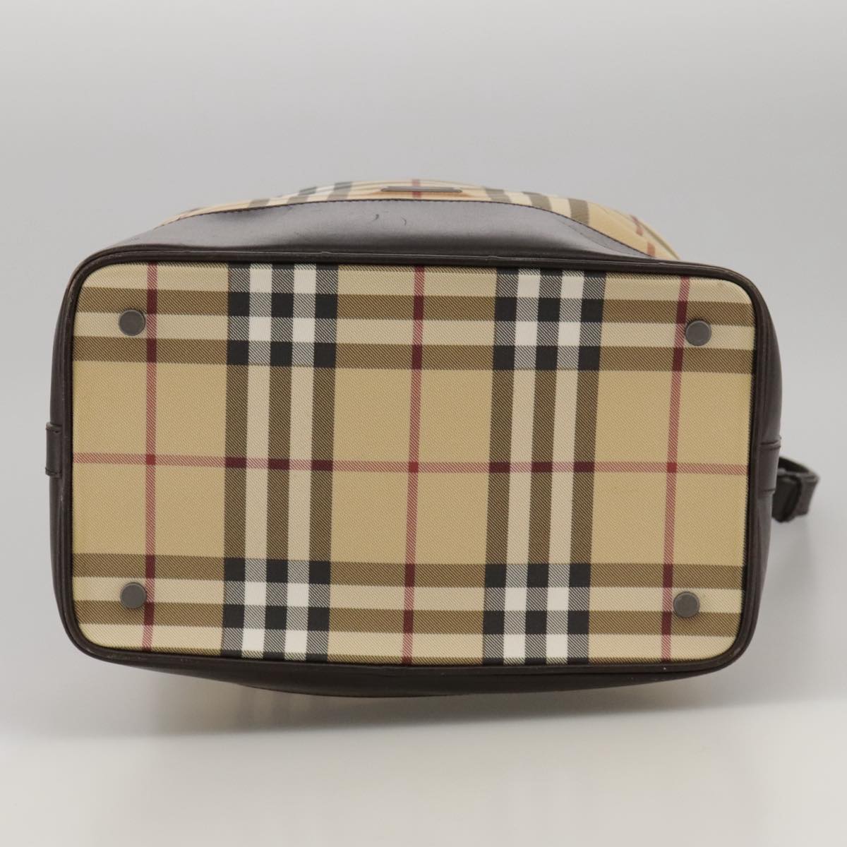 BURBERRY Nova Check Shoulder Bag PVC Beige Auth 103955