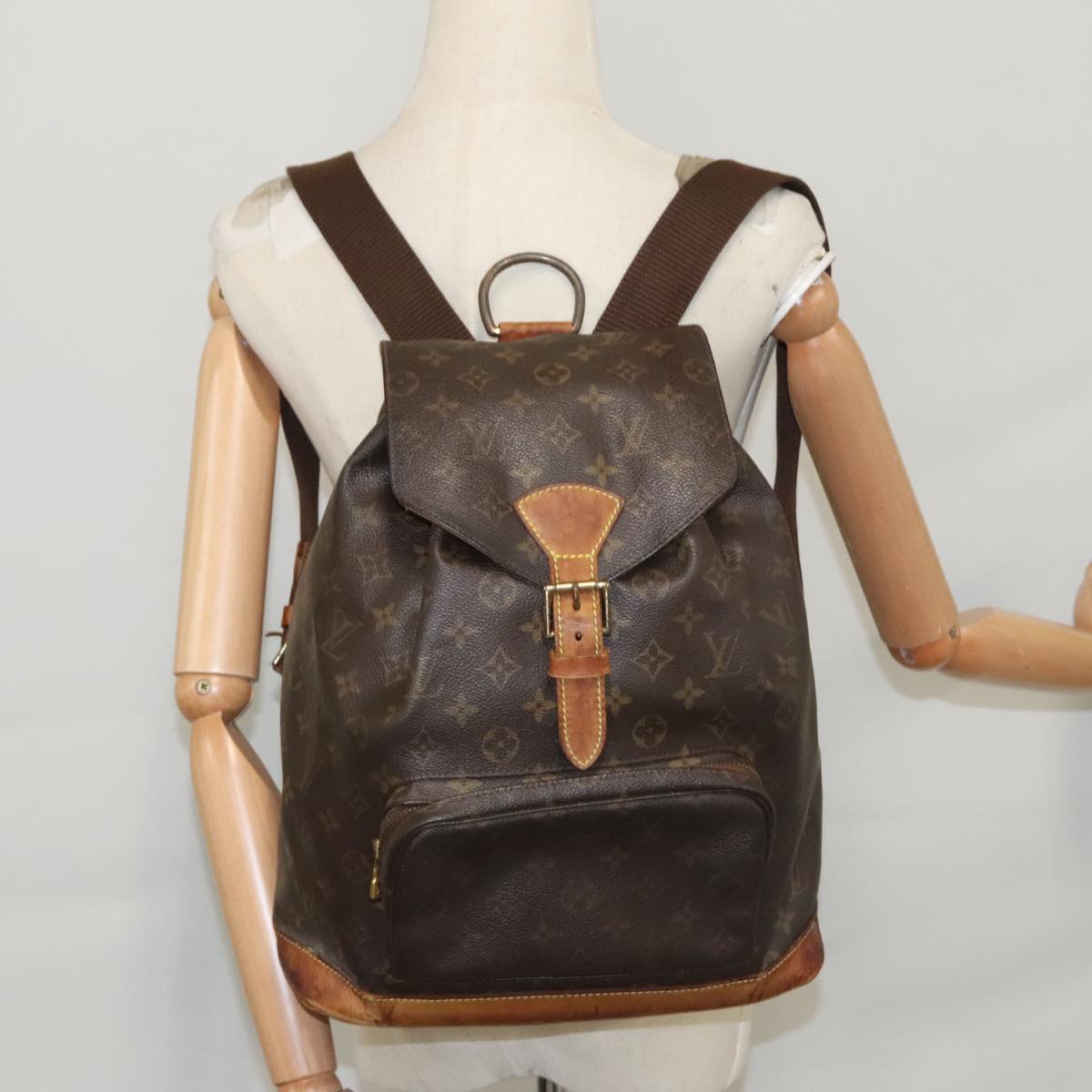 LOUIS VUITTON Monogram Montsouris GM Backpack M51135 LV Auth 104048