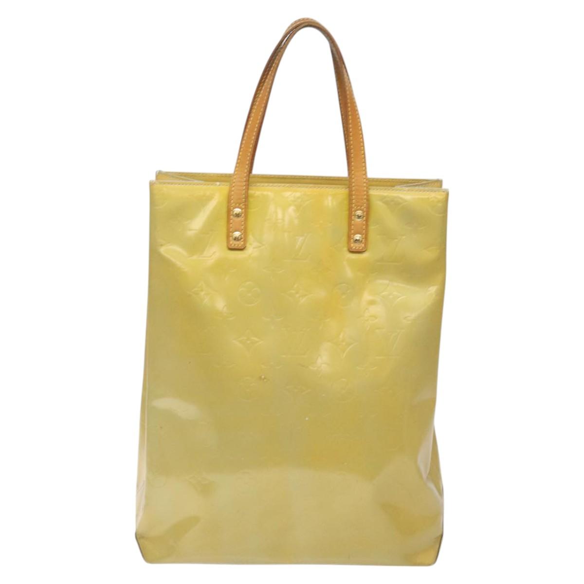 LOUIS VUITTON Monogram Vernis Reade MM Hand Bag Gris M91142 LV Auth 104154
