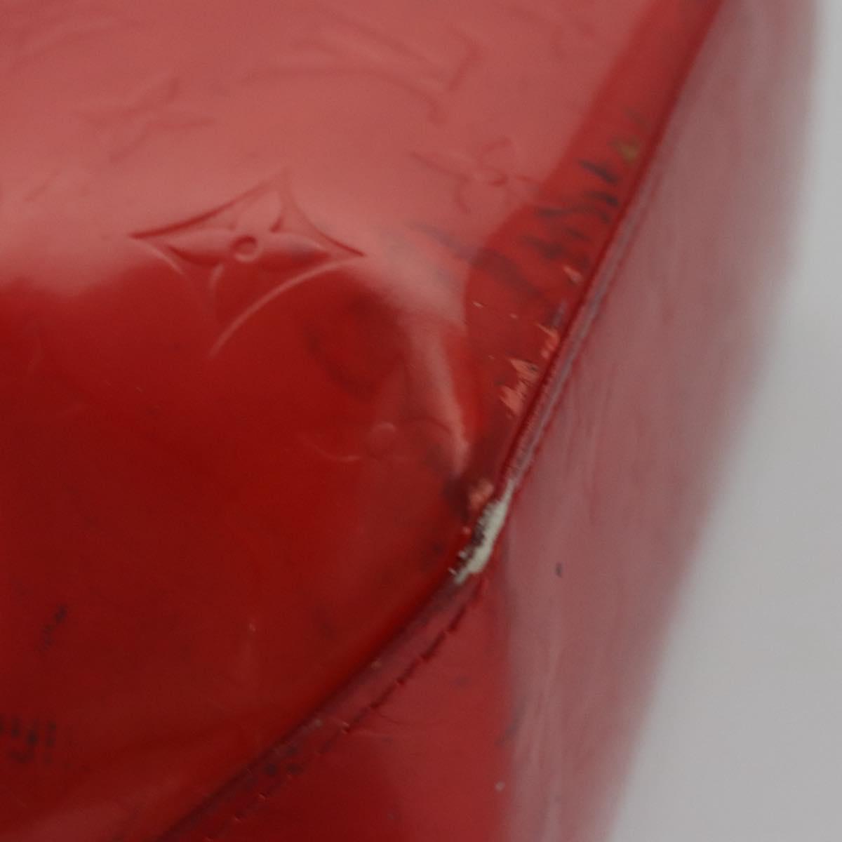 LOUIS VUITTON Monogram Vernis Reade PM Hand Bag Red Rouge M91088 LV Auth 104158