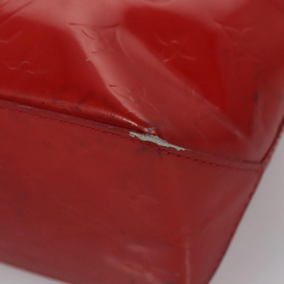 LOUIS VUITTON Monogram Vernis Reade PM Hand Bag Red Rouge M91088 LV Auth 104158